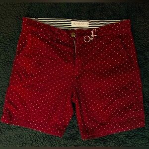 Denim & Flower Casual Red Polka Dot Denim Shorts Men’s Size 32